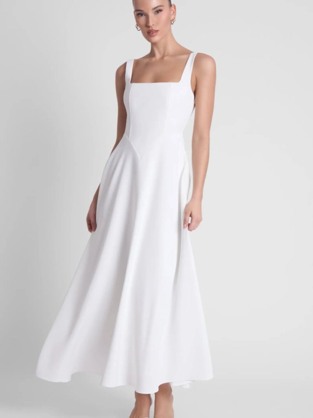 Leau Serenity Square Neck Corset Midi Dress